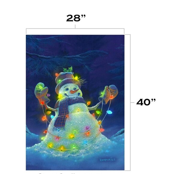 Toland Home Garden Snowman Glowman Christmas Winter Decorative Flag 28”x 40” - Picture 3 of 7